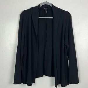 Eileen Fisher Women’s Large Open Front Wool Blend Cardigan Sweater